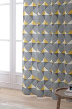 Sarı Gri Dekoratif Geometrik Desenli Dijital Baskılı Perde YLMS108-PR - Görsel 2